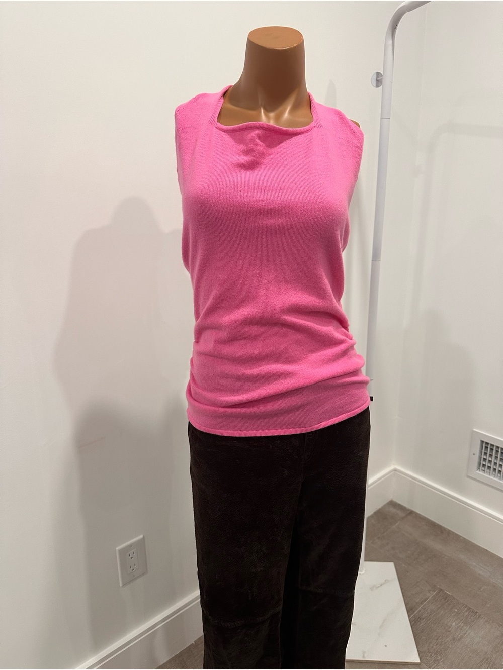 GAUGE81 Morley Hot Pink 100% Cashmere Scarf Halter Top NWT M